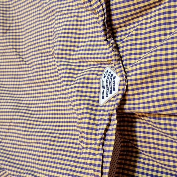Columbia Purple and Gold Checkered Casual Button Down Shirt - Picture 9 of 12